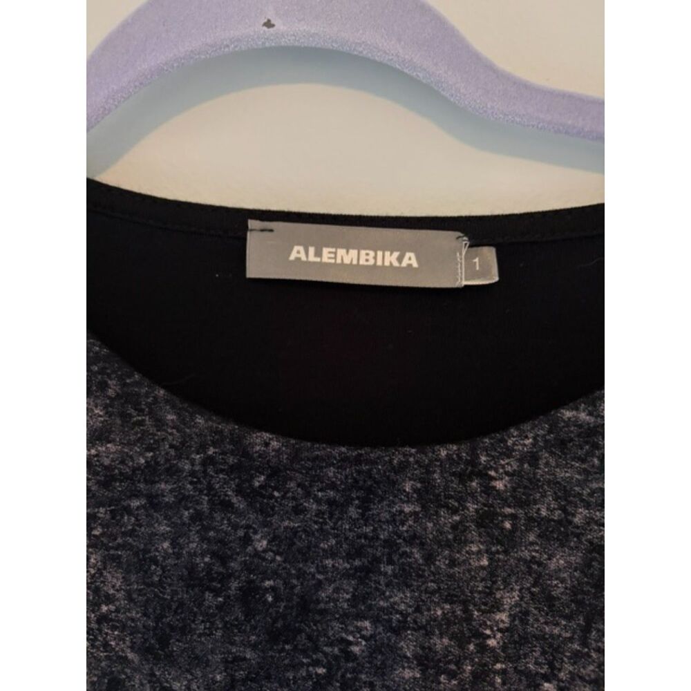 Alembika Lagenlook 2 Tone Tunic Size 1 Black Gray Yellow (Small) - Picture 3 of 6